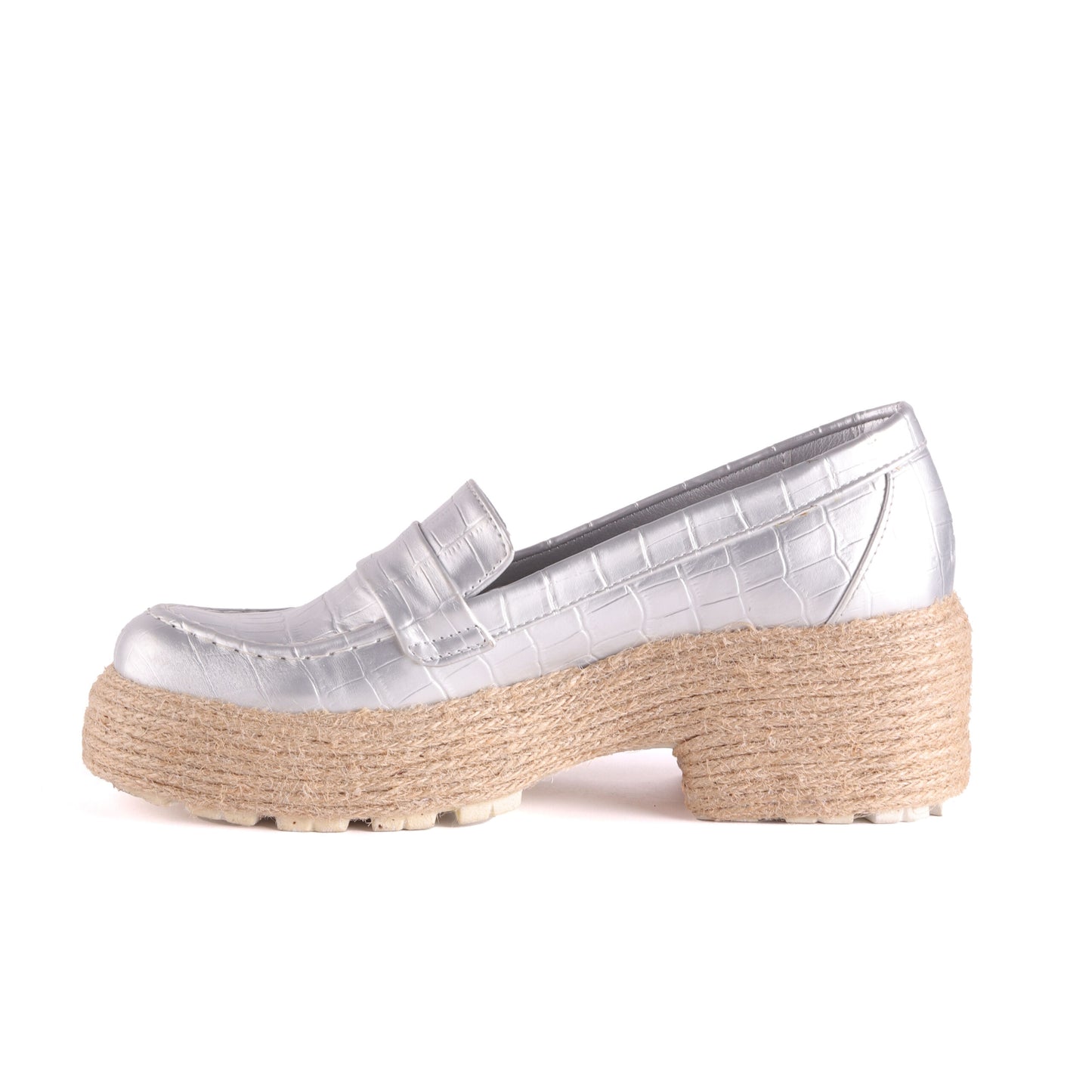 Burlap Sole Shiny Espadrille Shoes