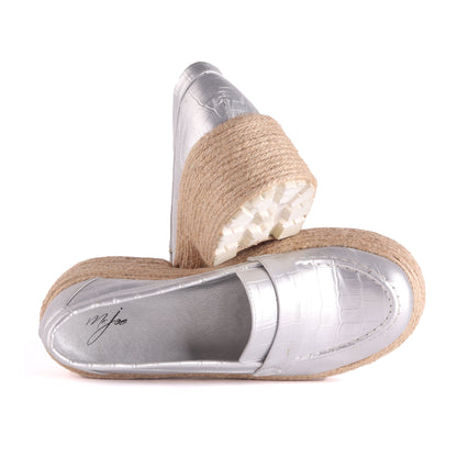 Burlap Sole Shiny Espadrille Shoes