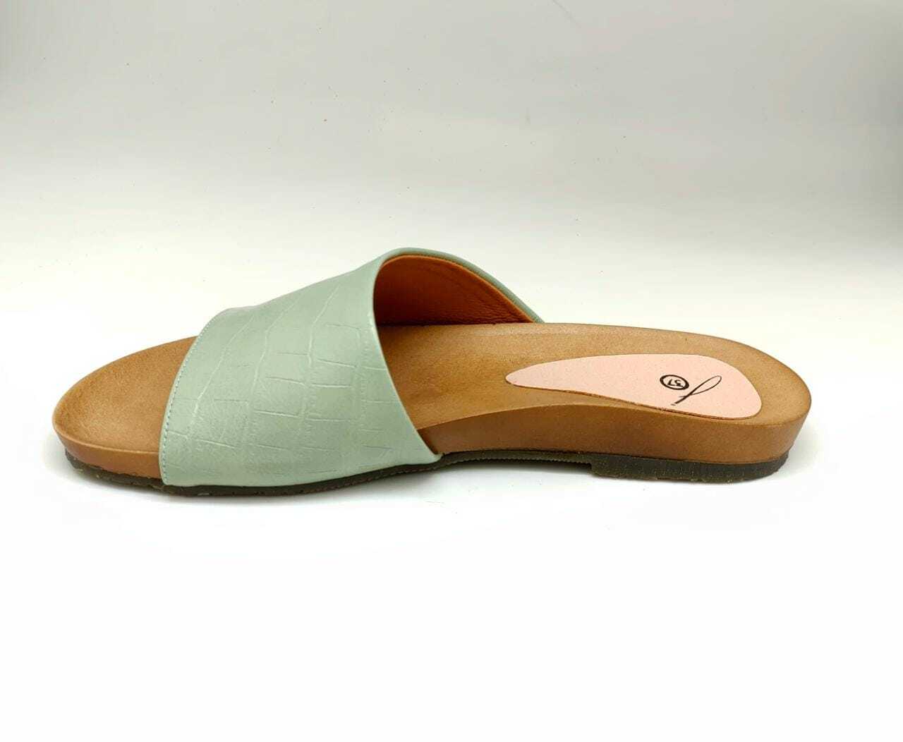 Green Slip On Textured Slipper