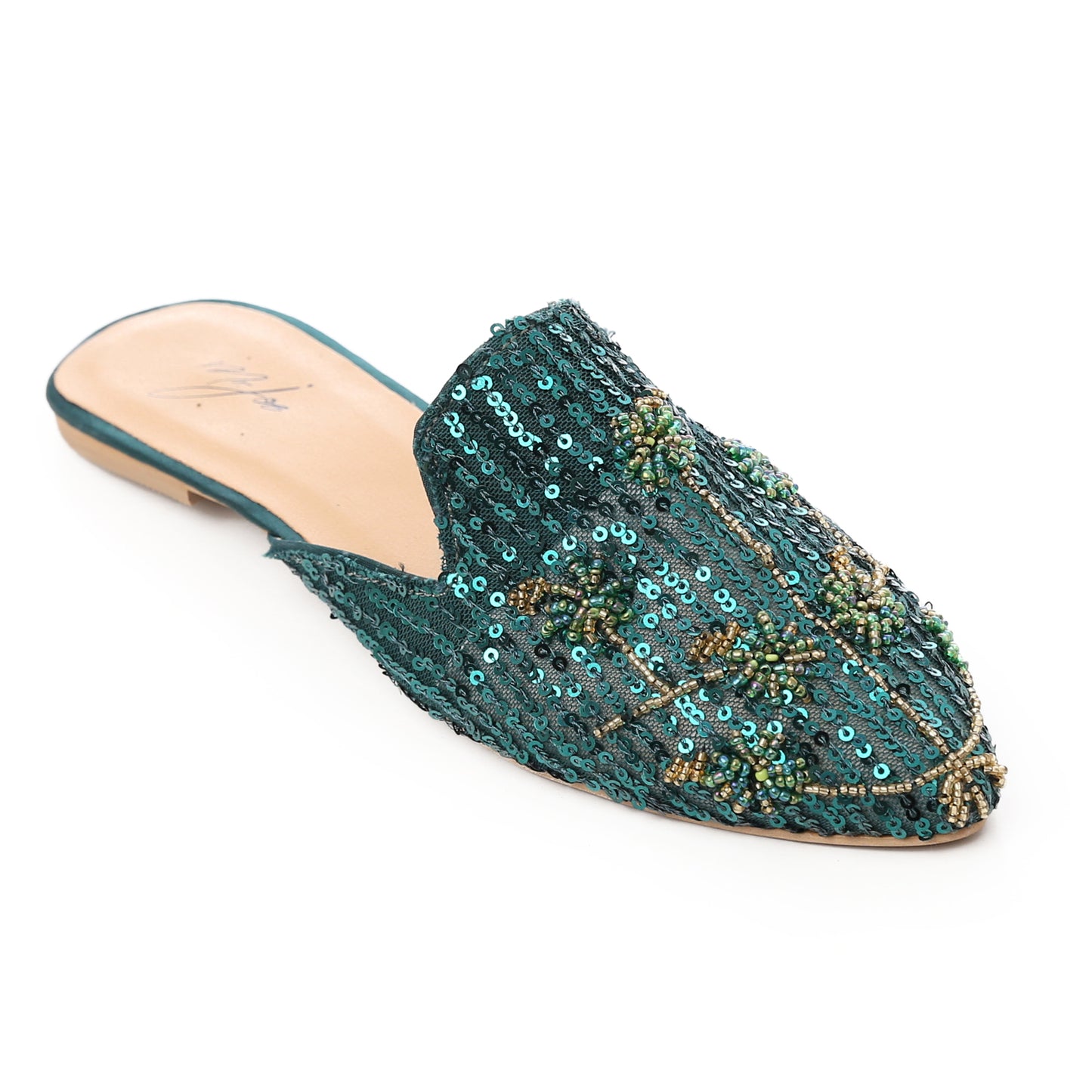 Slip On Embroidered Mules