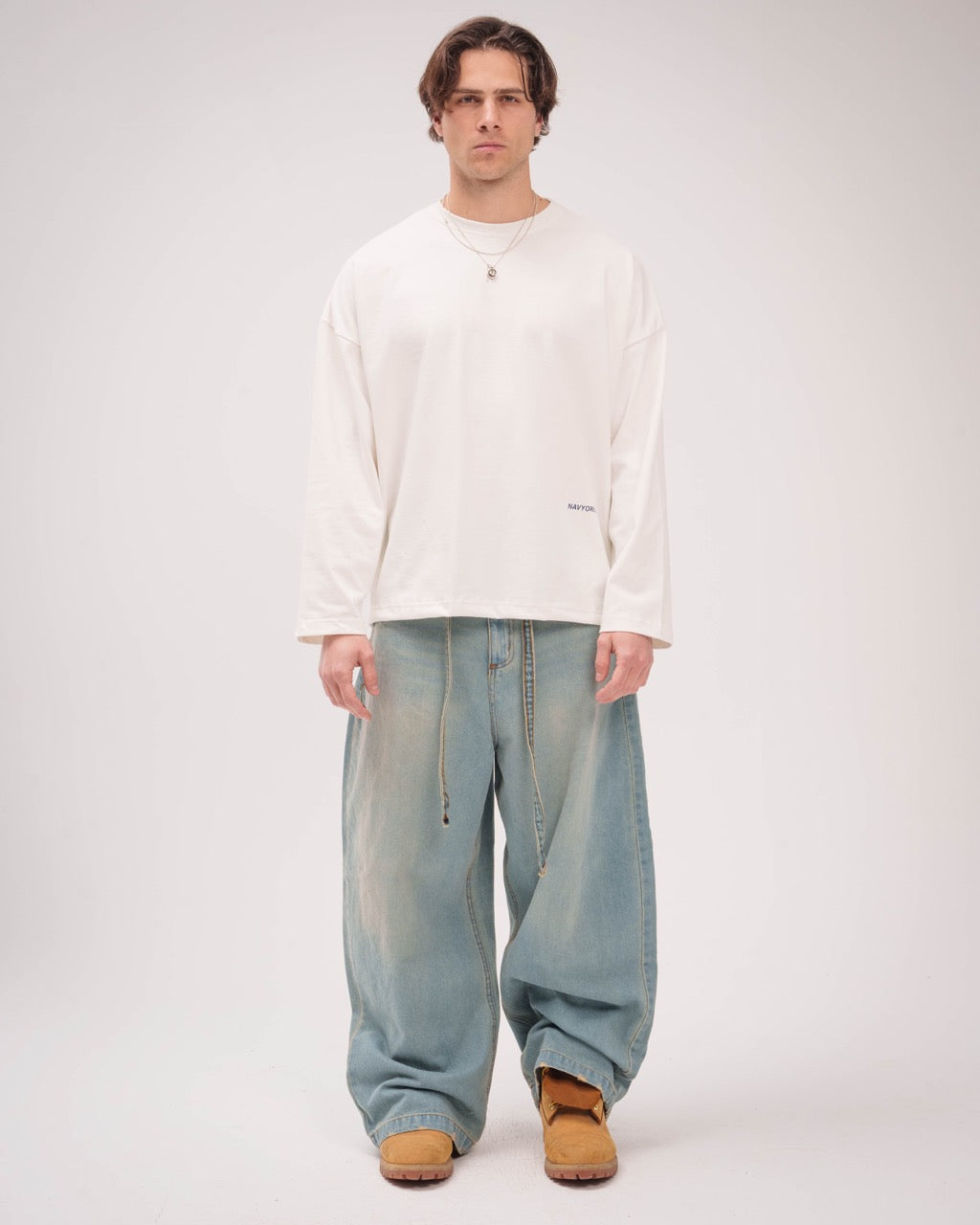 Cotton Printed Long Sleeve – White