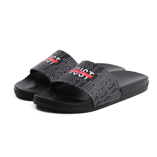 EVA Textured JUST Men Slippers - Black
