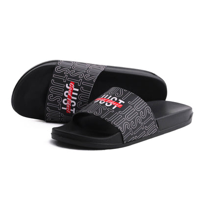 EVA Textured JUST Men Slippers - Black