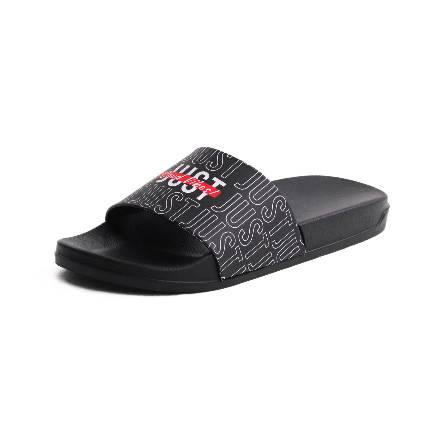 EVA Textured JUST Men Slippers - Black