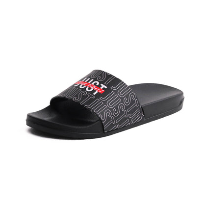 EVA Textured JUST Men Slippers - Black