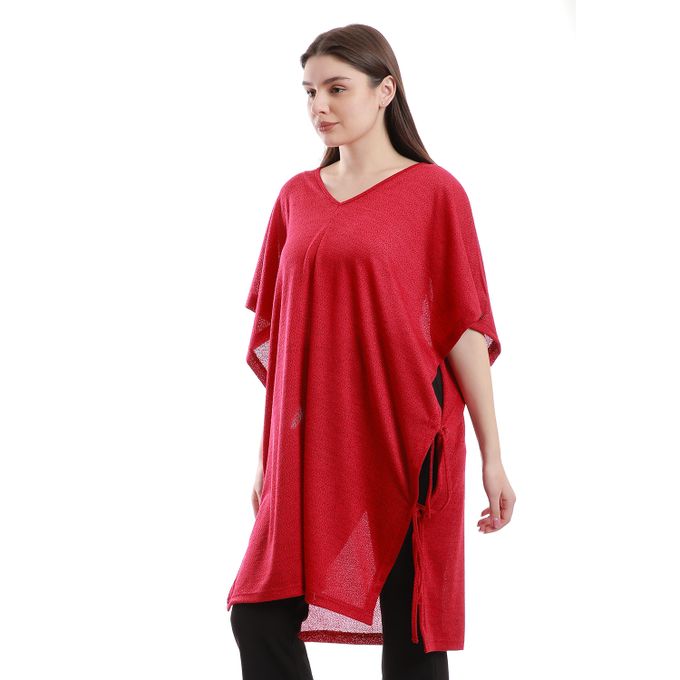 V-Neck Cover-Up With Side Lace Up