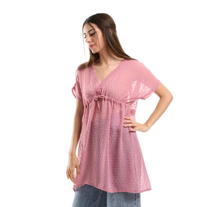 Self Stitches Sheer Short Sleeves