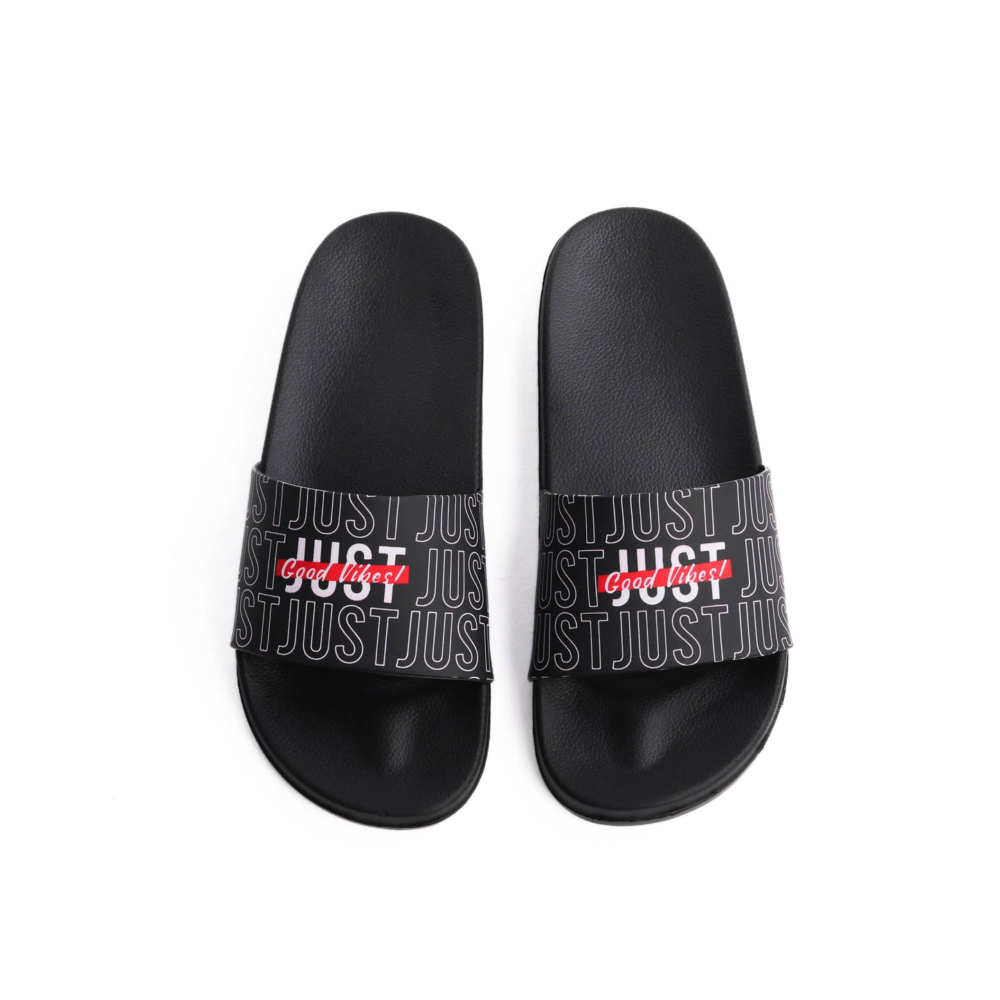 EVA Textured JUST Men Slippers - Black
