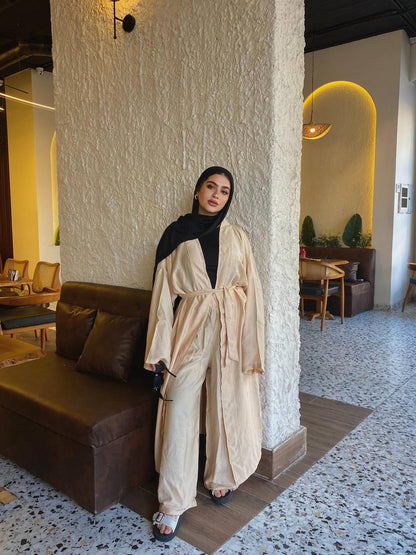 Wrap Linen Set - Beige