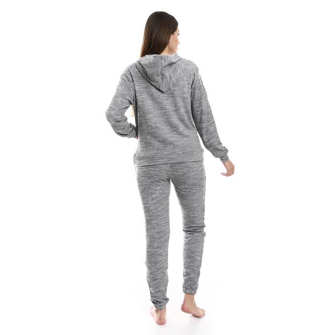 Kangaroo Pockets Hooded Pajama Set