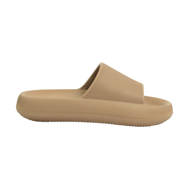 EVA PVC Solid Slide Slippers – Beige