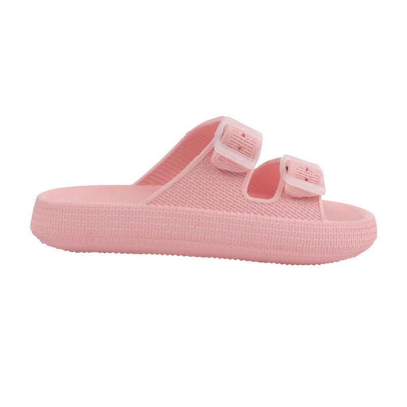 EVA–PVC Solid Slippers – Pink