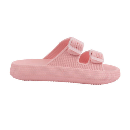 EVA–PVC Solid Slippers – Pink