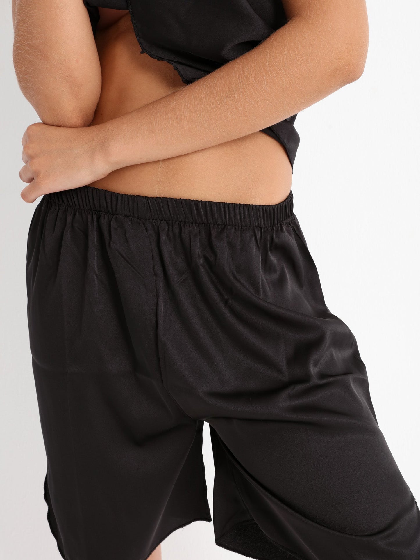 Royal Pajama Satin Set - Black