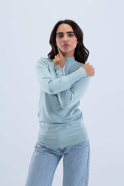 4 Buttoned Sleeves Pullover - Carina - ÙƒØ§Ø±ÙŠÙ†Ø§