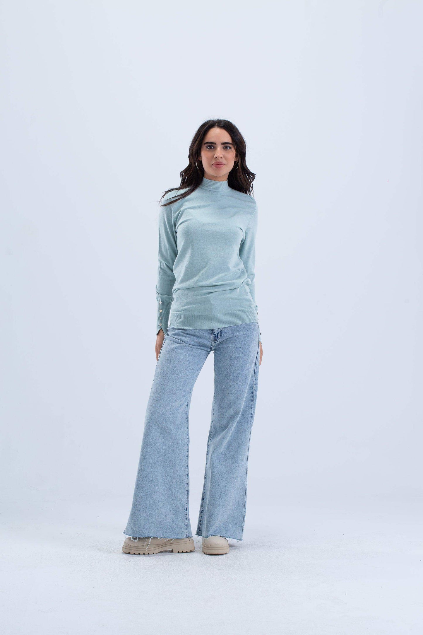 4 Buttoned Sleeves Pullover - Carina - ÙƒØ§Ø±ÙŠÙ†Ø§