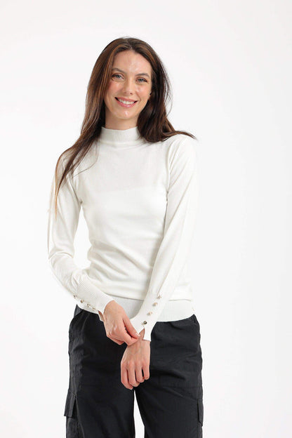 4 Buttoned Sleeves Pullover - Carina - ÙƒØ§Ø±ÙŠÙ†Ø§