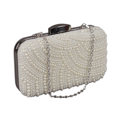 Classic Soiree Clutch Studded With Faux Pearls