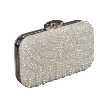 Classic Soiree Clutch Studded With Faux Pearls