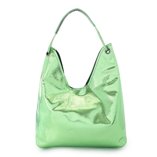 Verne Faux Leather Hobo Shoulder Bag - Green