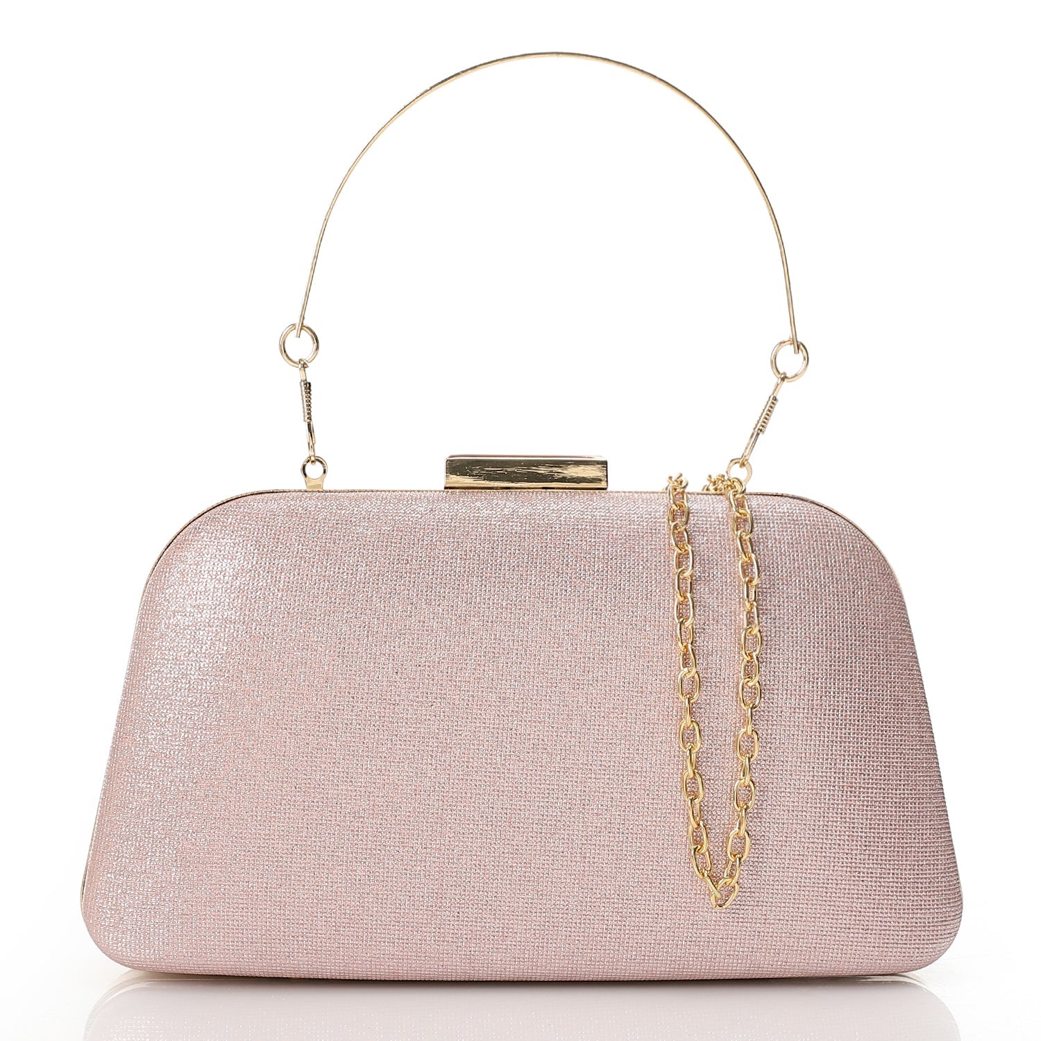 Synthetic Glitter Evening Clutch – Pink