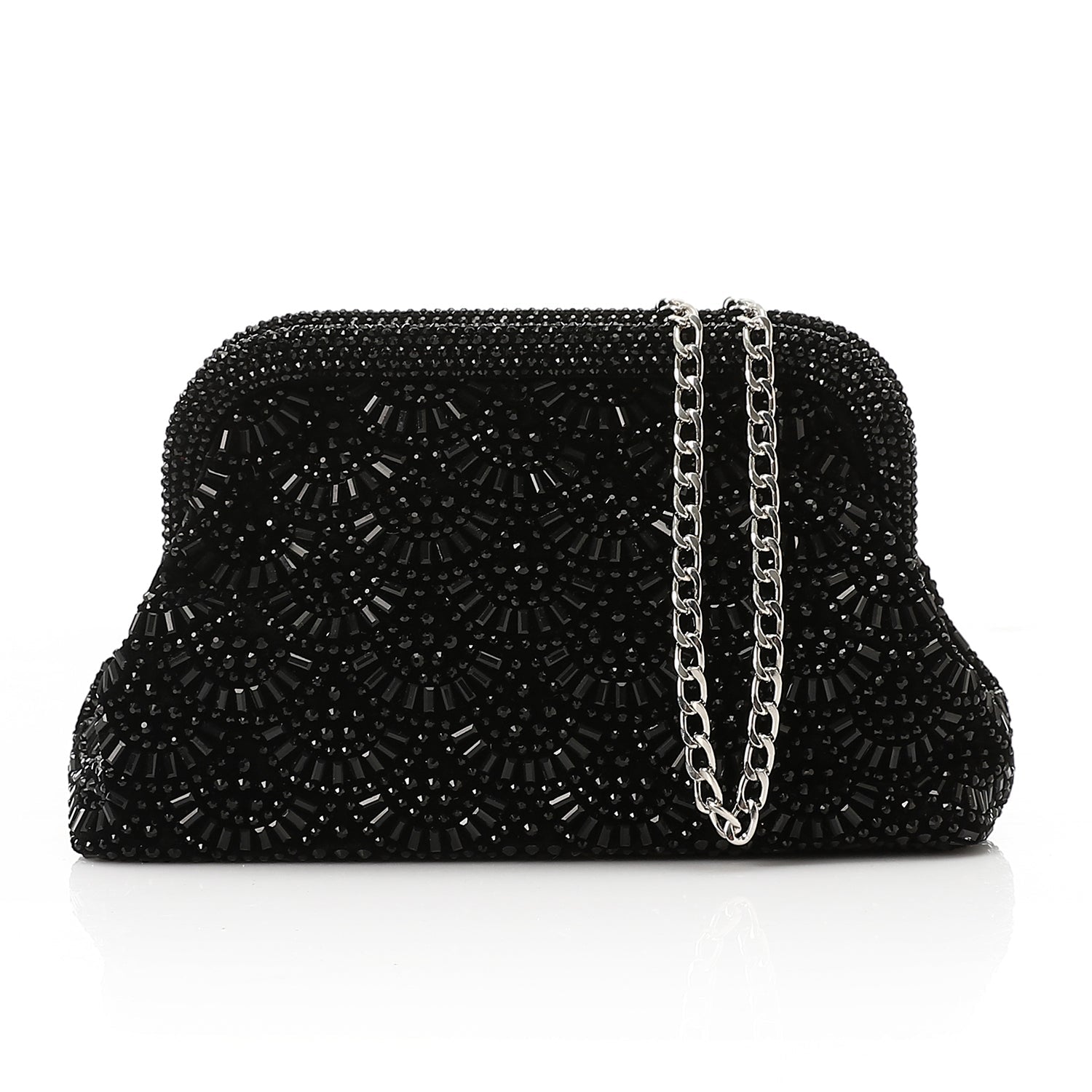 Rhinestone Embellished Soiree Clutch – Black (4181)