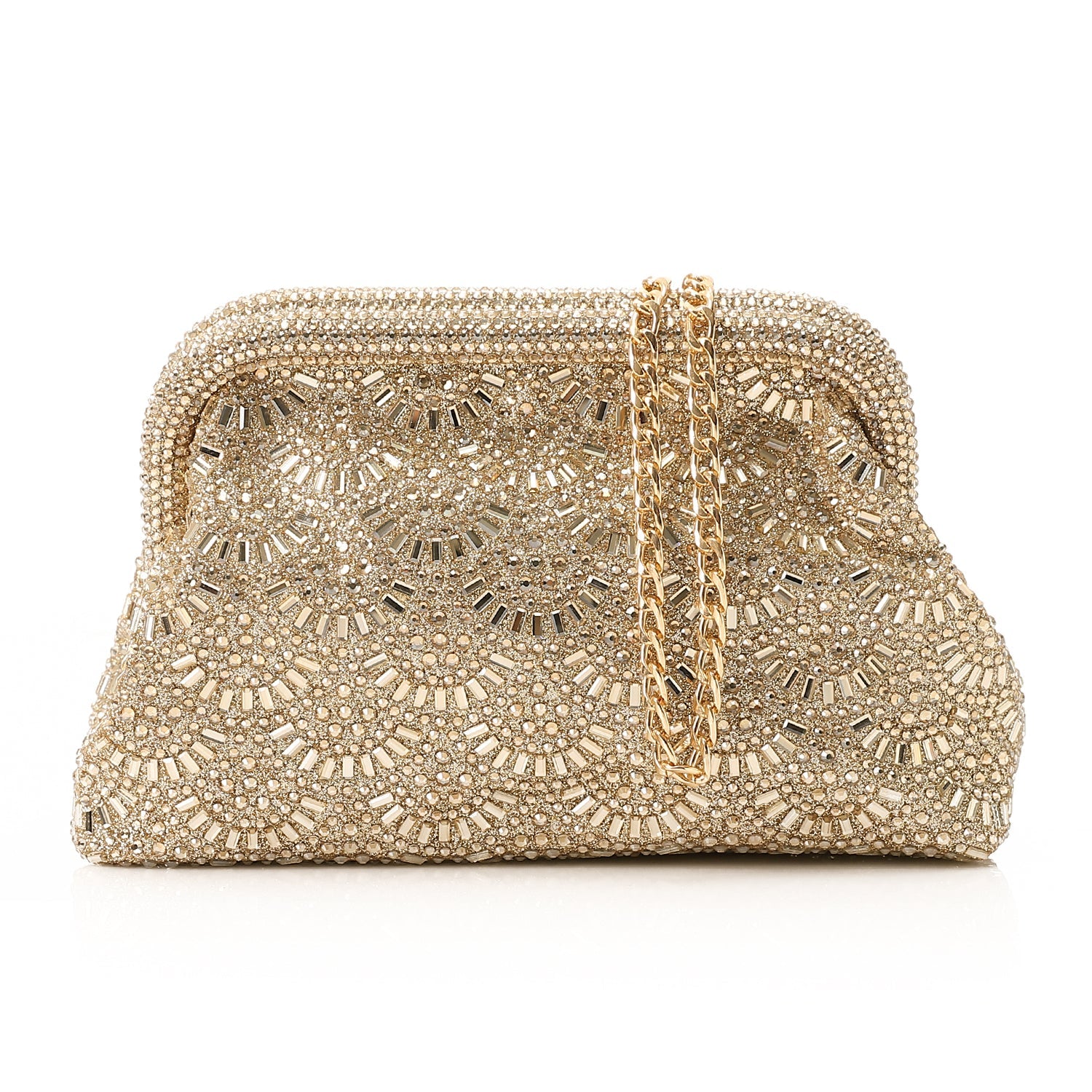 Rhinestone Embellished Soiree Clutch – Gold (4181)