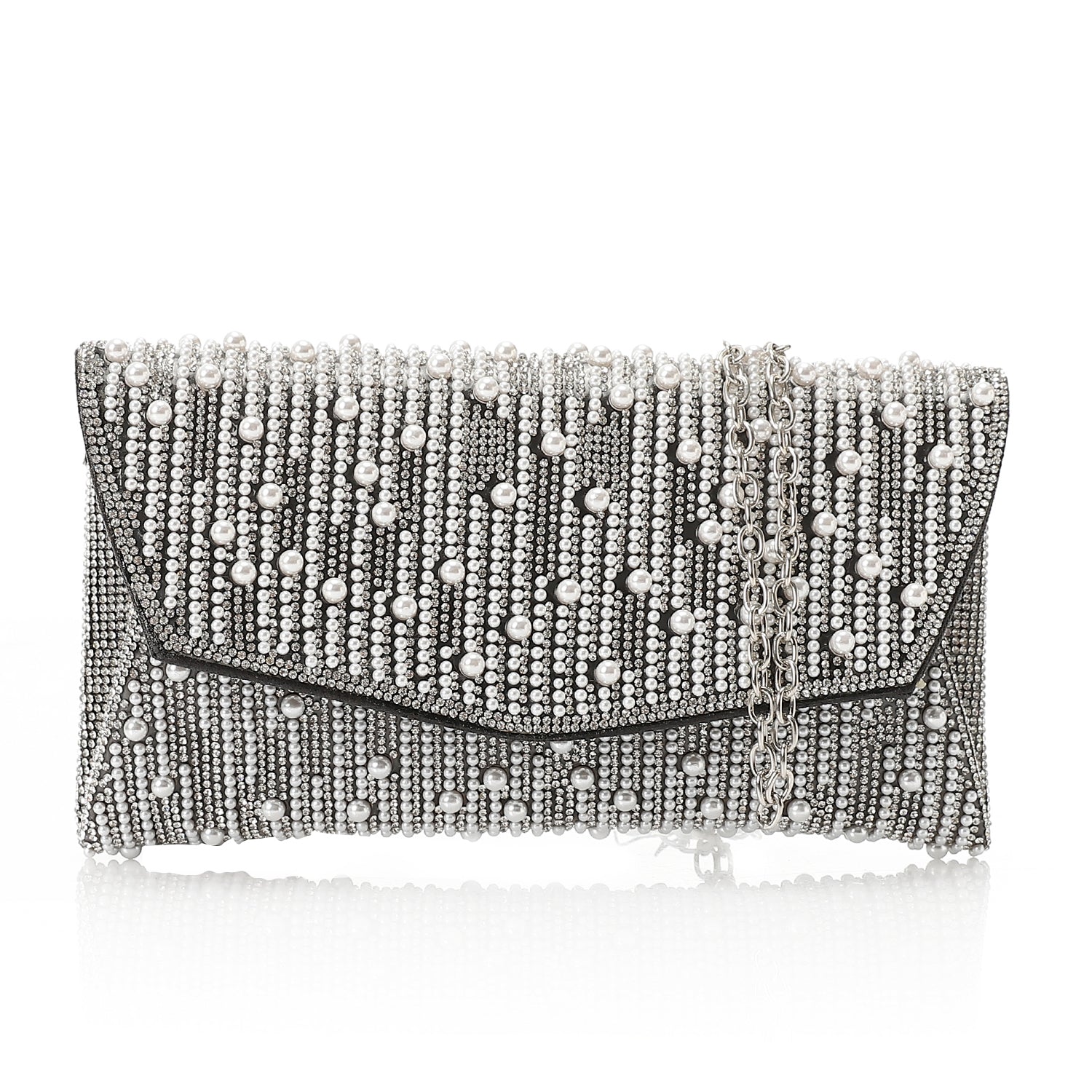 Rhinestone Embellished Evening Clutch – Dark Grey (4182)
