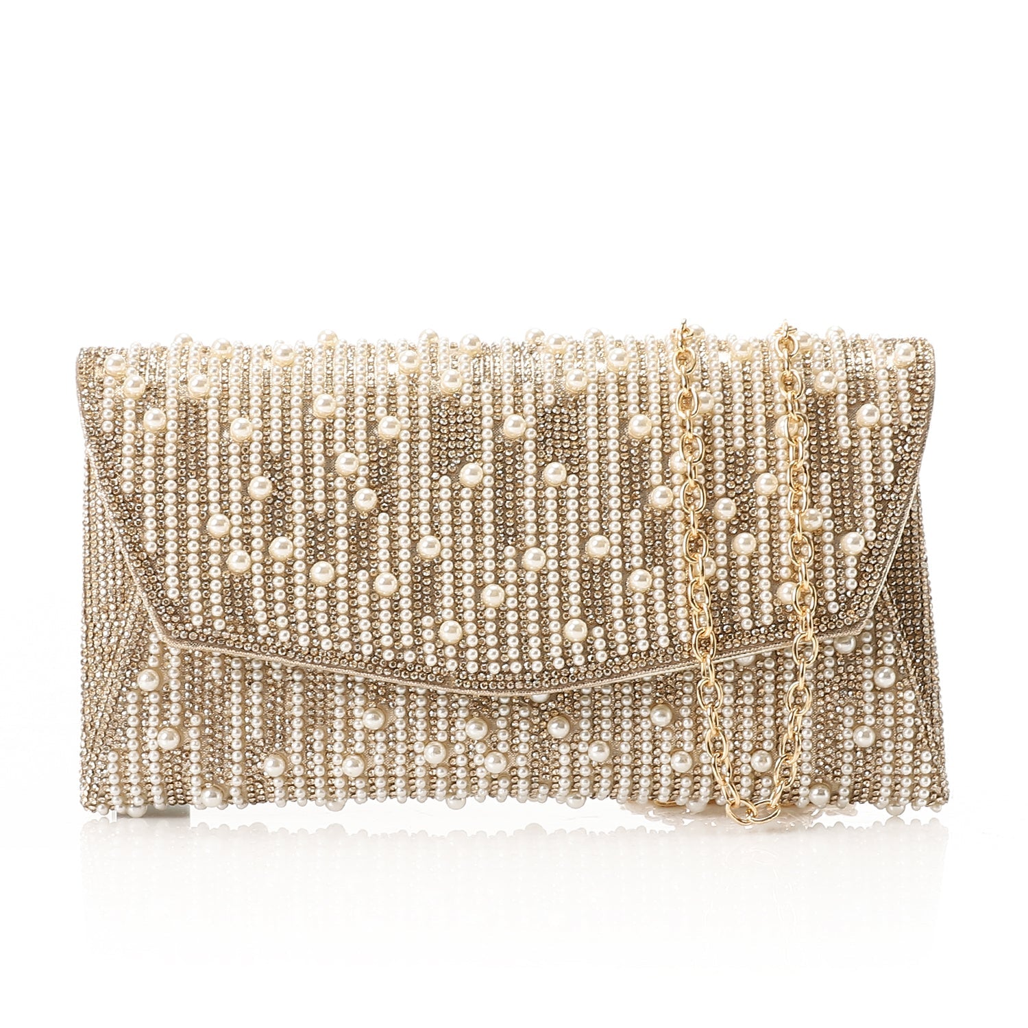 Rhinestone Embellished Evening Clutch – Gold (4182)