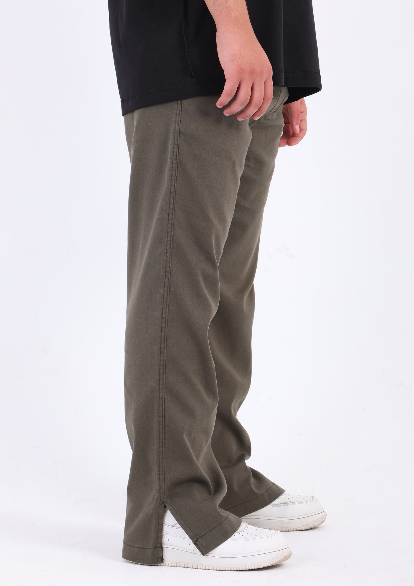 Gabardine Split Hem Pants