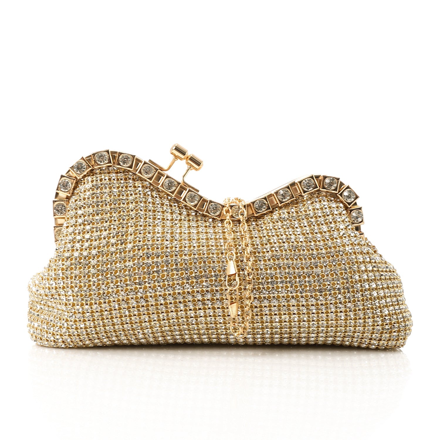 Starlight Crystal Curve Clutch - Gold