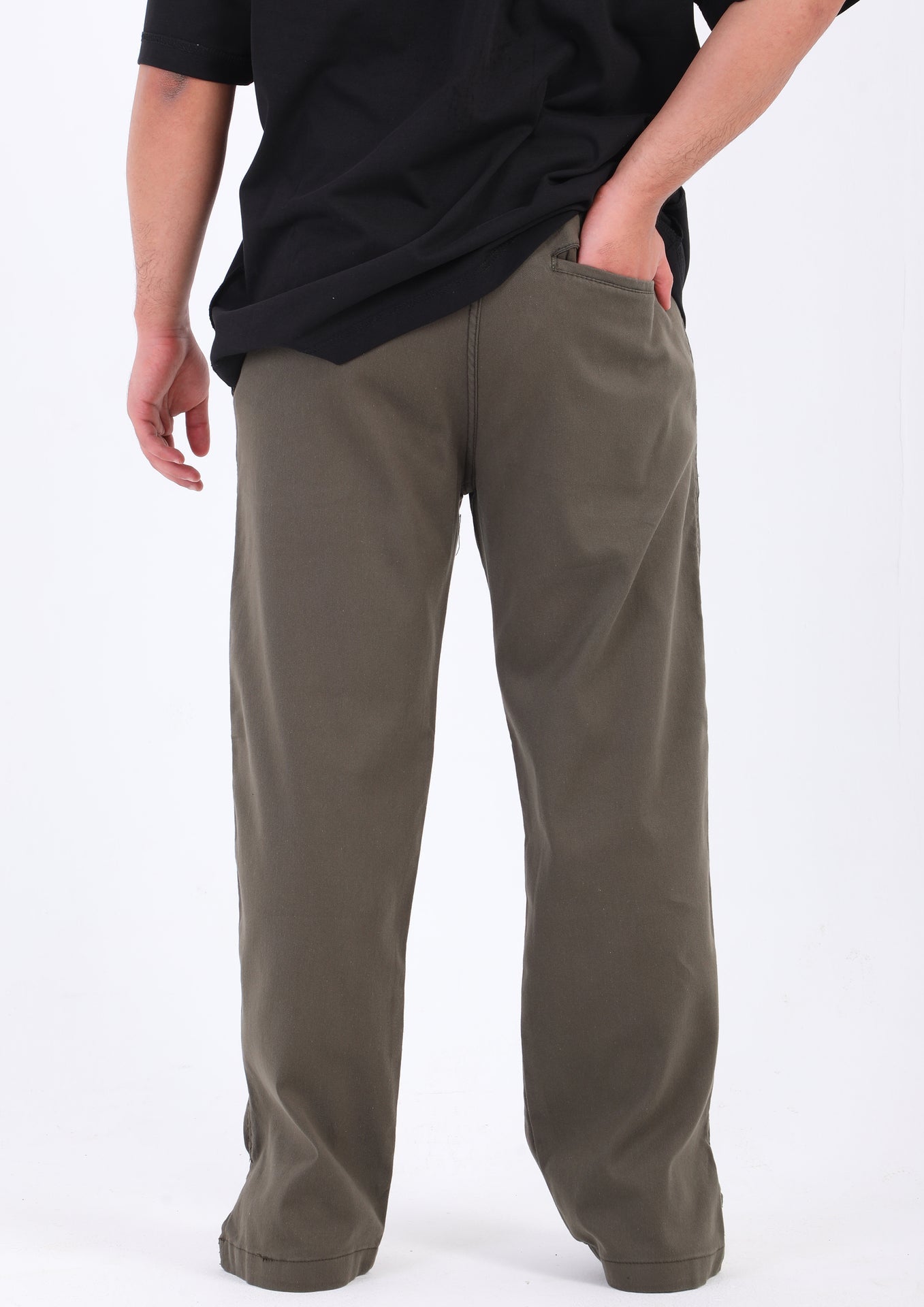 Gabardine Split Hem Pants
