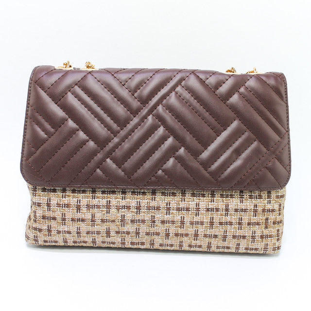 Faux Leather Elegant Handbags - Light Brown