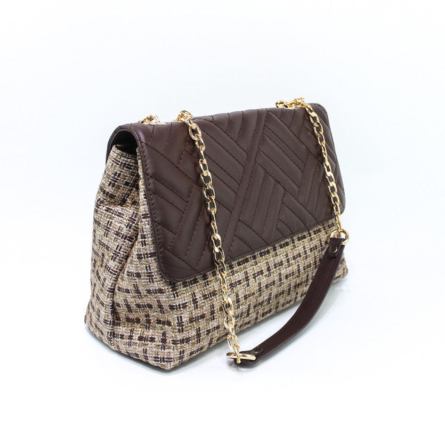 Faux Leather Elegant Handbags - Light Brown