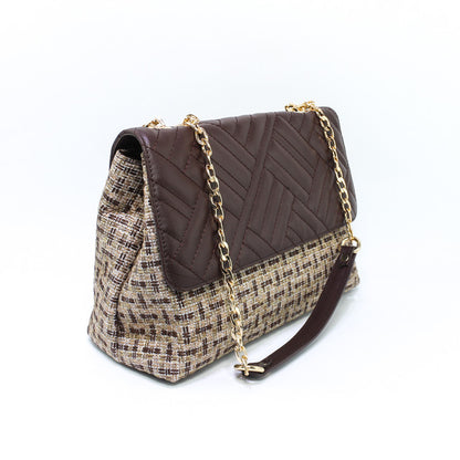 Faux Leather Elegant Handbags - Light Brown