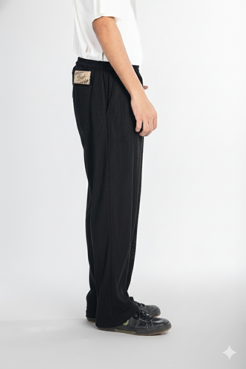 Corduroy Wide Leg Pants – Black