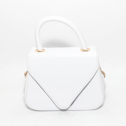 Glitter Women Hand Bag with Cross Hand - White