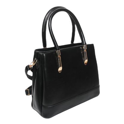 Glitter Women Bag with Cross Hand - Black