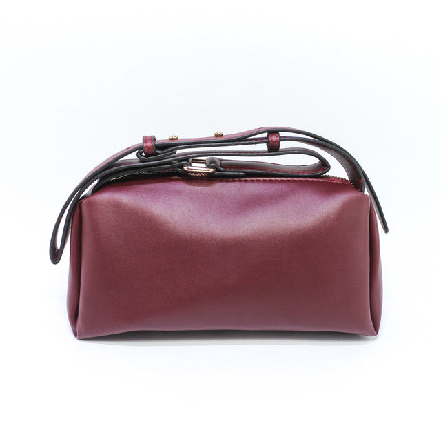 Faux Leather Elegant Handbags - Burgundy