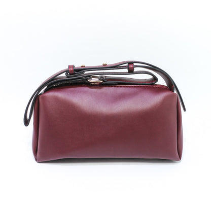 Faux Leather Elegant Handbags - Burgundy