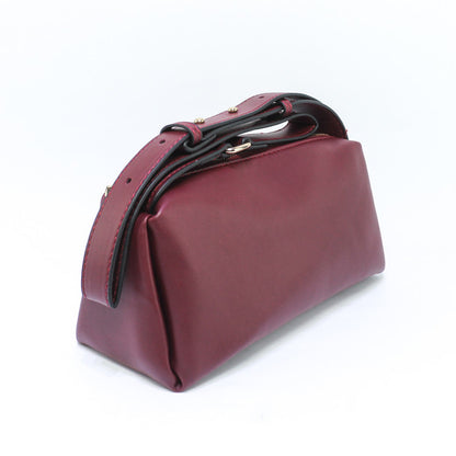 Faux Leather Elegant Handbags - Burgundy