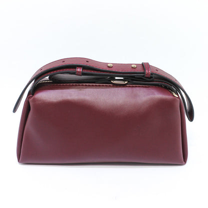 Faux Leather Elegant Handbags - Burgundy