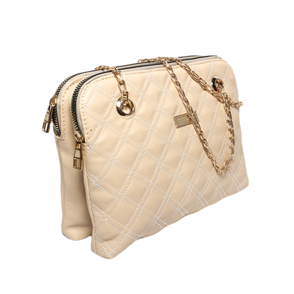 Glitter Women Cross Bag - Beige