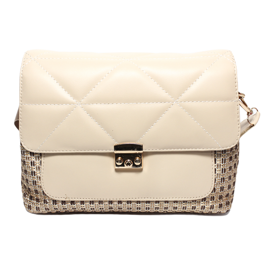 Glitter Women Cross Bag - Beige