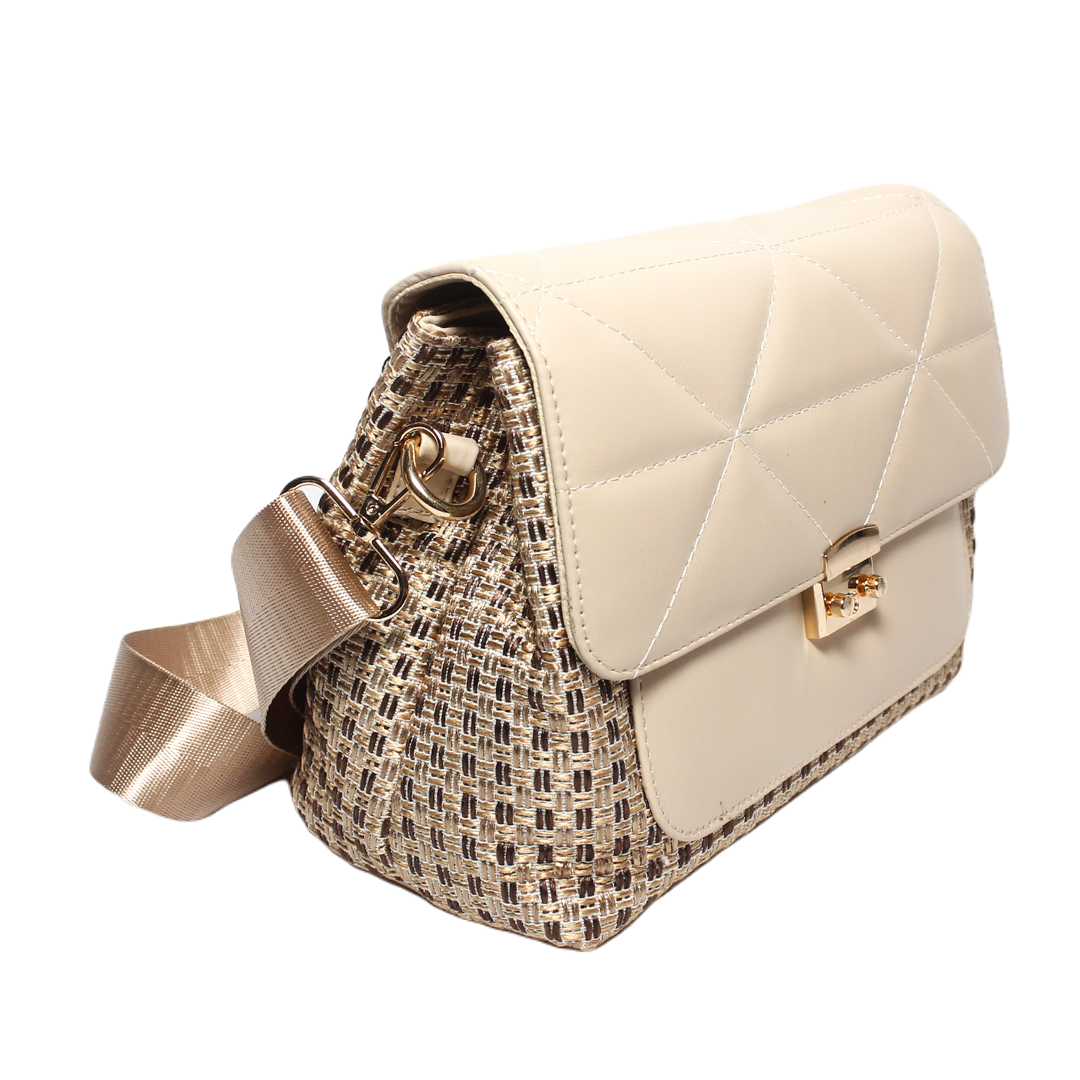 Glitter Women Cross Bag - Beige