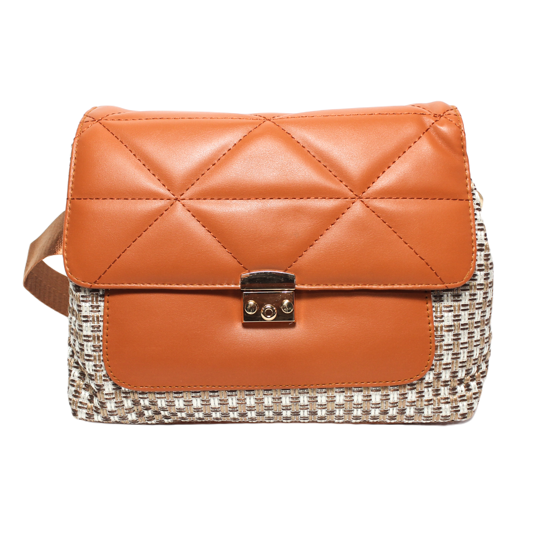 Glitter Women Cross Bag - Camel