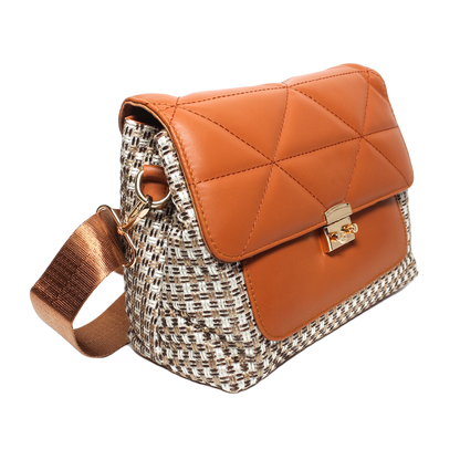 Glitter Women Cross Bag - Camel