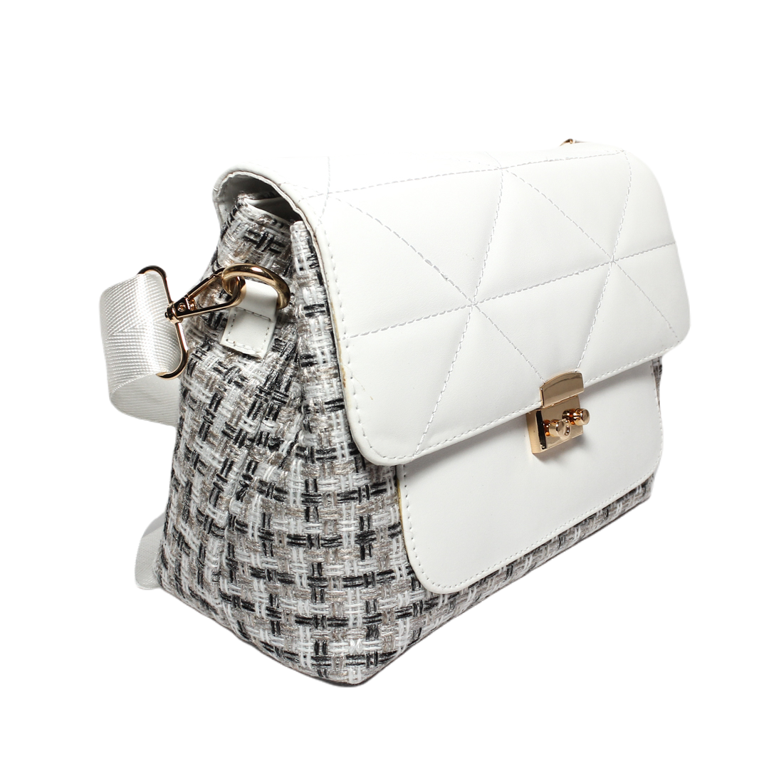 Glitter Women Cross Bag - White