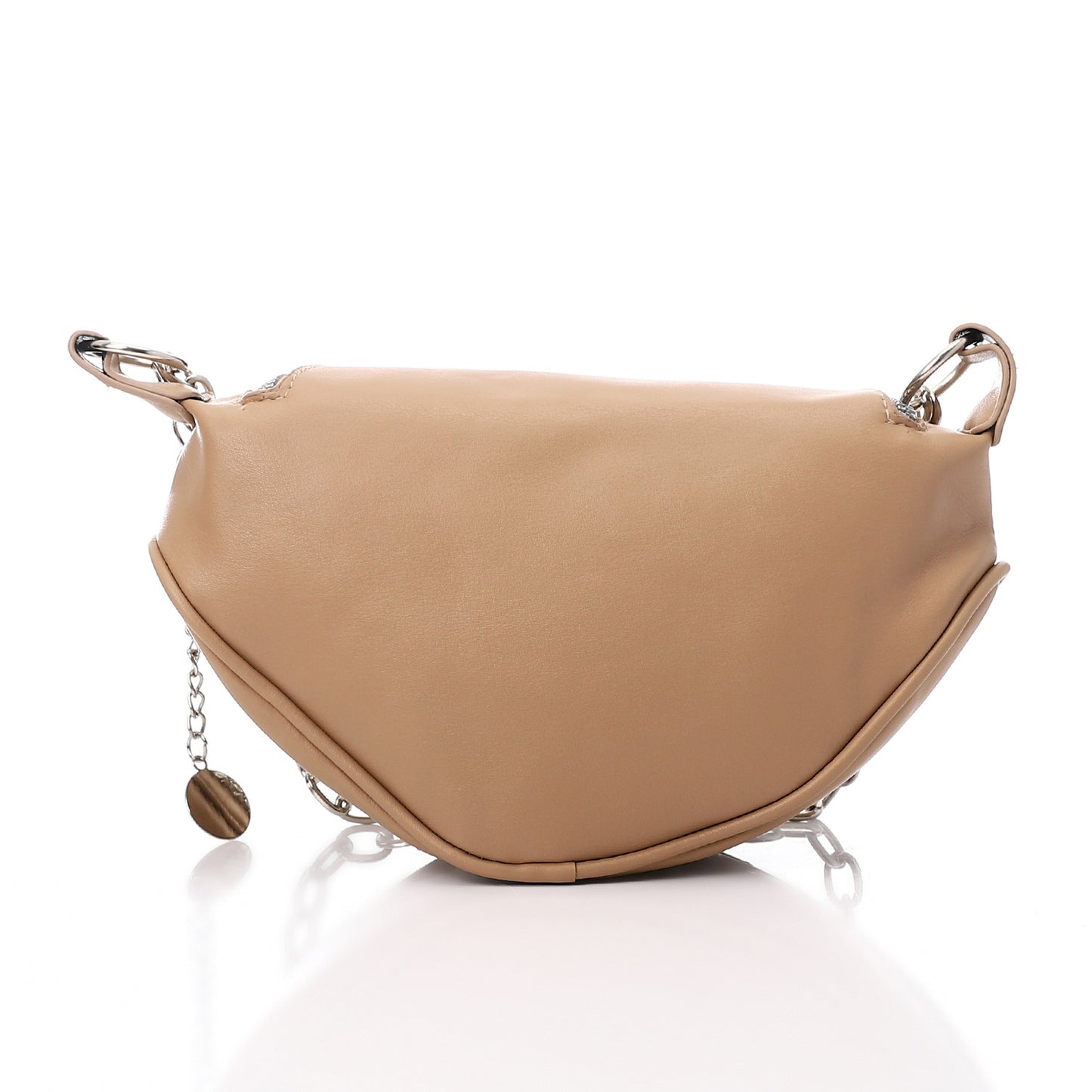 Dual Wearable Buff Beige Plain Shoulder Bag