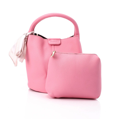 Decorative Bow Bucket Bag Comes With Pocket